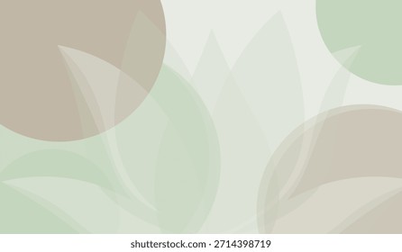 Fondo Abstractas del Vector del bienestar del tono de la tierra, Formas orgánicas en verde y beige para la atención plena del eco, diseño natural del equilibrio