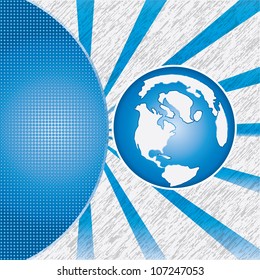 Abstract earth whit rays vector