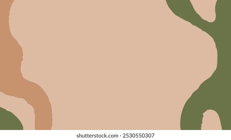 Abstract Earthly Background with Liquid Organic Shapes. Modern simple backdrop. 1920x1080 ratio with fluidity texture. Vector illustration