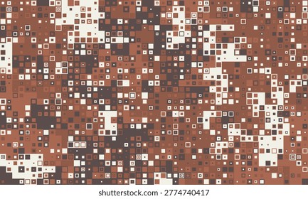 Abstract earthytoned mosaic of varying square sizes creates a dynamic, textured background perfect for website banners, presentations, or modern design projects.