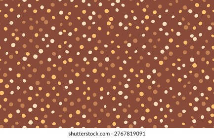 Abstract earthytoned polka dot pattern.  Versatile design ideal for textile prints, website backgrounds, or social media graphics.  Evokes feelings of warmth, nature, and simplicity.