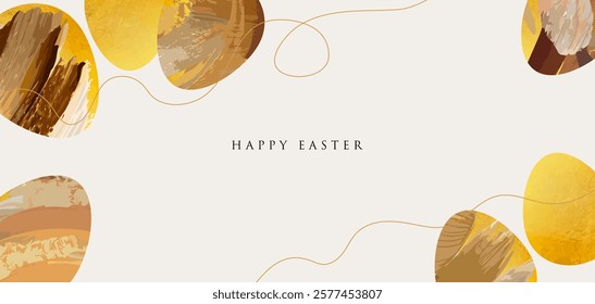 Abstract Easter Background, aesthetic painted art style design with Easter eggs. Vector illustration