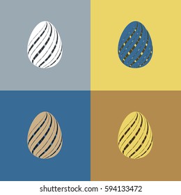 Abstract Easter background with eggs. Vector illustration.