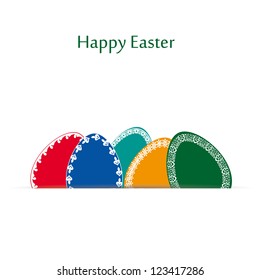 Abstract easter card with many colorful eggs