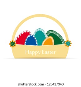 Abstract easter card with many colorful eggs