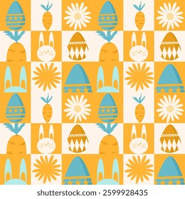 Abstract Easter Day elements seamless pattern 