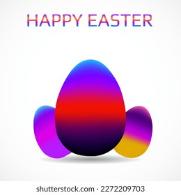 Abstract Easter egg of coorful gradient on white background. Happy Easter. Vector illustration