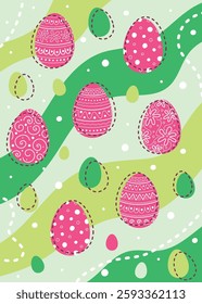 Abstract Easter egg. Design of a background in cartoon style. Vector illustration