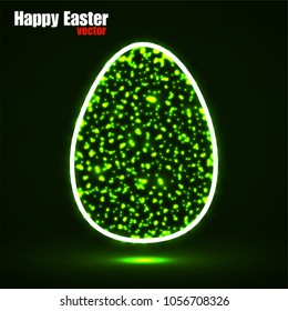 Abstract Easter egg with glowing particles. Vector