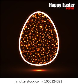 Abstract Easter egg with glowing particles. Vector