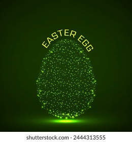 Abstract Easter egg with glowing particles. Happy Easter Egg. Vector illustration