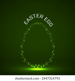 Abstract Easter egg with glowing particles. Happy Easter Egg. Vector illustration