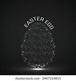 Abstract Easter egg with glowing particles. Happy Easter Egg. Vector illustration