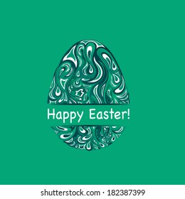 Abstract Easter egg on a green background