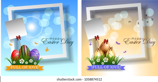 Abstract of Easter eggs. Banner and Background Template. Vector and Illustration, EPS 10