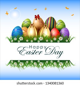 Abstract of Easter eggs. Banner and Background Template. Vector and Illustration, EPS 10