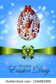 Abstract of Easter eggs. Banner and Background Template. Vector and Illustration, EPS 10