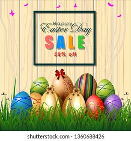 Abstract of Easter eggs. Banner and Background Template. Vector and Illustration, EPS 10