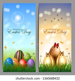 Abstract of Easter eggs. Banner and Background Template. Vector and Illustration, EPS 10