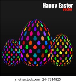Abstract Easter eggs with colorful circles, vector illustration