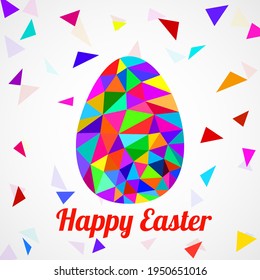 Abstract Easter eggs with colorful triangles. Happy Easter Egg. Vector