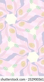 Abstract Easter Eggs in pink and purple seamless background