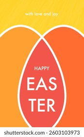 Abstract Easter greeting card with colourful egg and geometric shapes. Modern style background. Vector illustration
