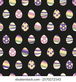 Abstract Easter Holiday with Decorative Eggs. This charming pattern is perfect for Easter invitations, greeting cards, or seasonal designs. Ideal for springtime celebrations and holiday decor