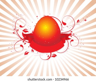 abstract easter ormental background with banner vector illustration
