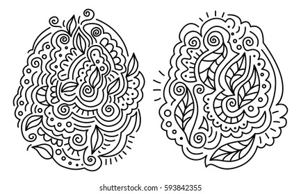 Abstract Easter patterns. Stylized calming natural vector illustration.