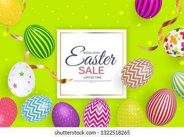 Abstract Easter Sale Template Background Vector Illustration EPS10
