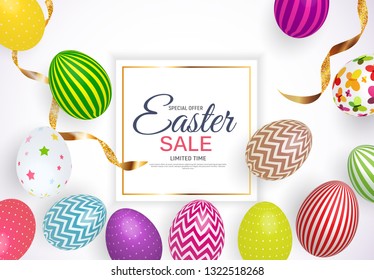 Abstract Easter Sale Template Background Vector Illustration EPS10