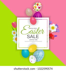 Abstract Easter Sale Template Background Vector Illustration EPS10