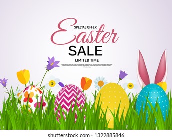Abstract Easter Sale Template Background Vector Illustration EPS10