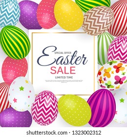 Abstract Easter Sale Template Background Vector Illustration EPS10