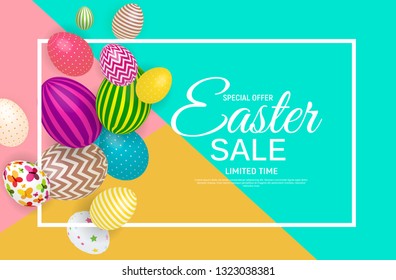 Abstract Easter Sale Template Background Vector Illustration EPS10