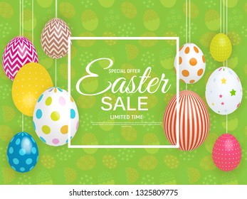 Abstract Easter Sale Template Background Vector Illustration EPS10