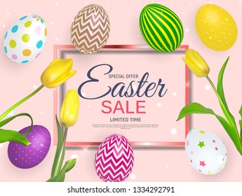 Abstract Easter Sale Template Background Vector Illustration EPS10