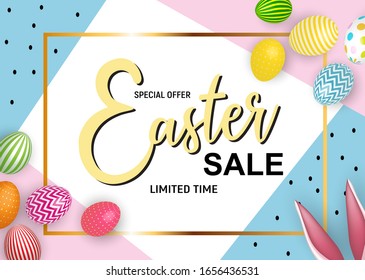 Abstract Easter Sale Template Background Vector Illustration EPS10