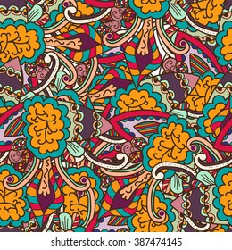 Abstract eastern pattern. Fashion seamless background. Doodle ornament
