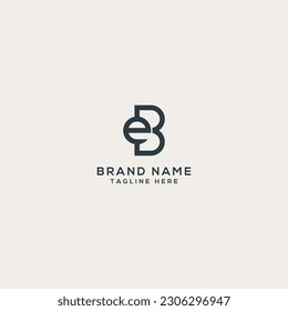 Resumen del diseño del logotipo de la carta EB BE. Plantilla de diseño de logotipo de vector plano.