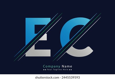 Abstract EC letter logo design template. Vector Logo Illustration.