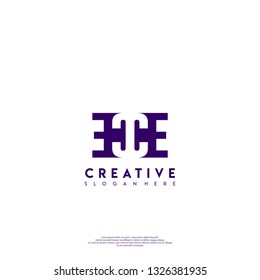 abstract ECCE logo letters design concept in shadow shape