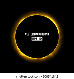 Abstract eclipse background. Bright explosion. Vector template, isolated, eps 10.