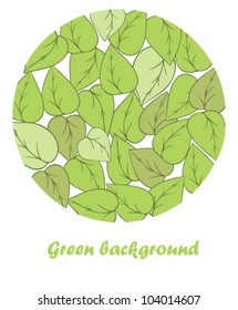 Abstract eco background with green leaf circle