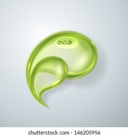 Abstract eco background with transparent leaves