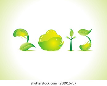 abstract eco based new year text vector illustration