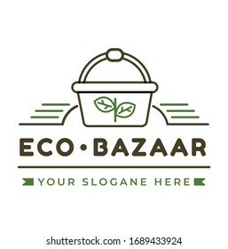 Concepto de diseño del logotipo del bazar ecológico abstracto