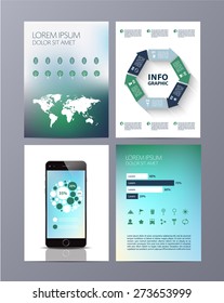 Abstract eco Brochure Flyer design vector template in A4 size with infographics