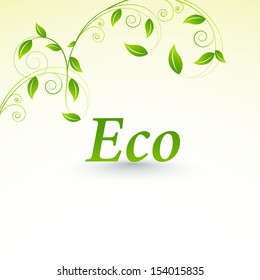 Resumo Conceito Eco com folhas verdes. 